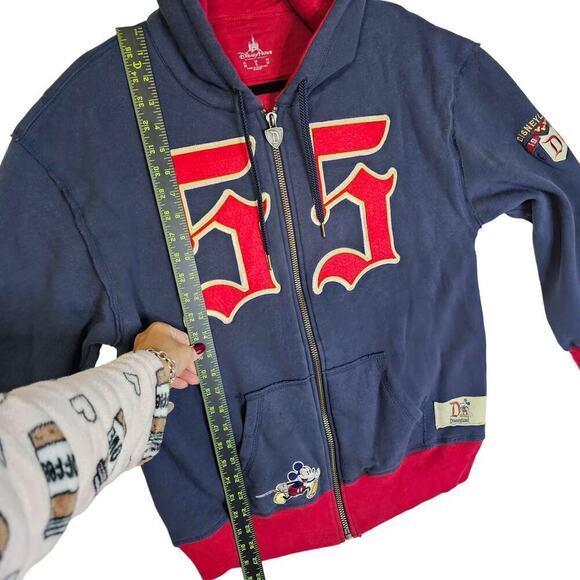 Vintage Disney 55 Sm Mickey Mouse Fully embroidered Full Zip Sweatshirt Hoodie - Picture 10 of 16